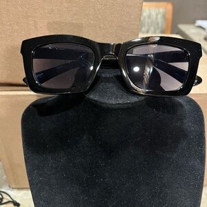 Black Square Sunglasses with rx +3.50